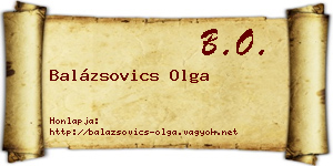 Balázsovics Olga névjegykártya
