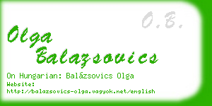 olga balazsovics business card