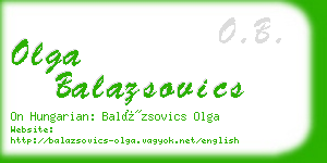 olga balazsovics business card